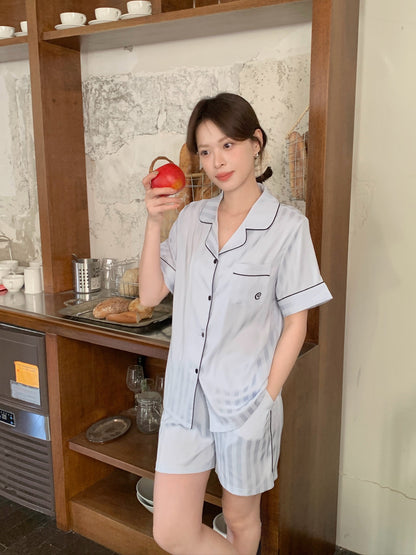 Chillday Collection : Short Sleeve with Short Pants (Baby Blue)