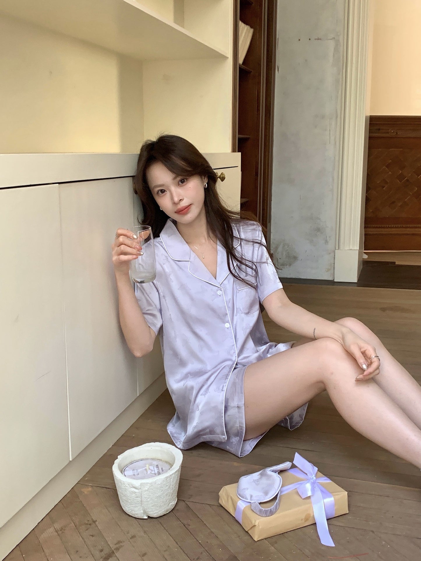 Glowie Collection : Short sleeve + short pants (Bright Purple)