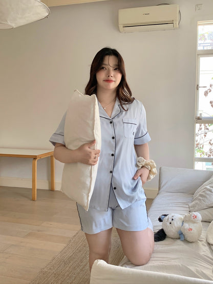 Chillday Collection : Short Sleeve with Short Pants (Baby Blue)
