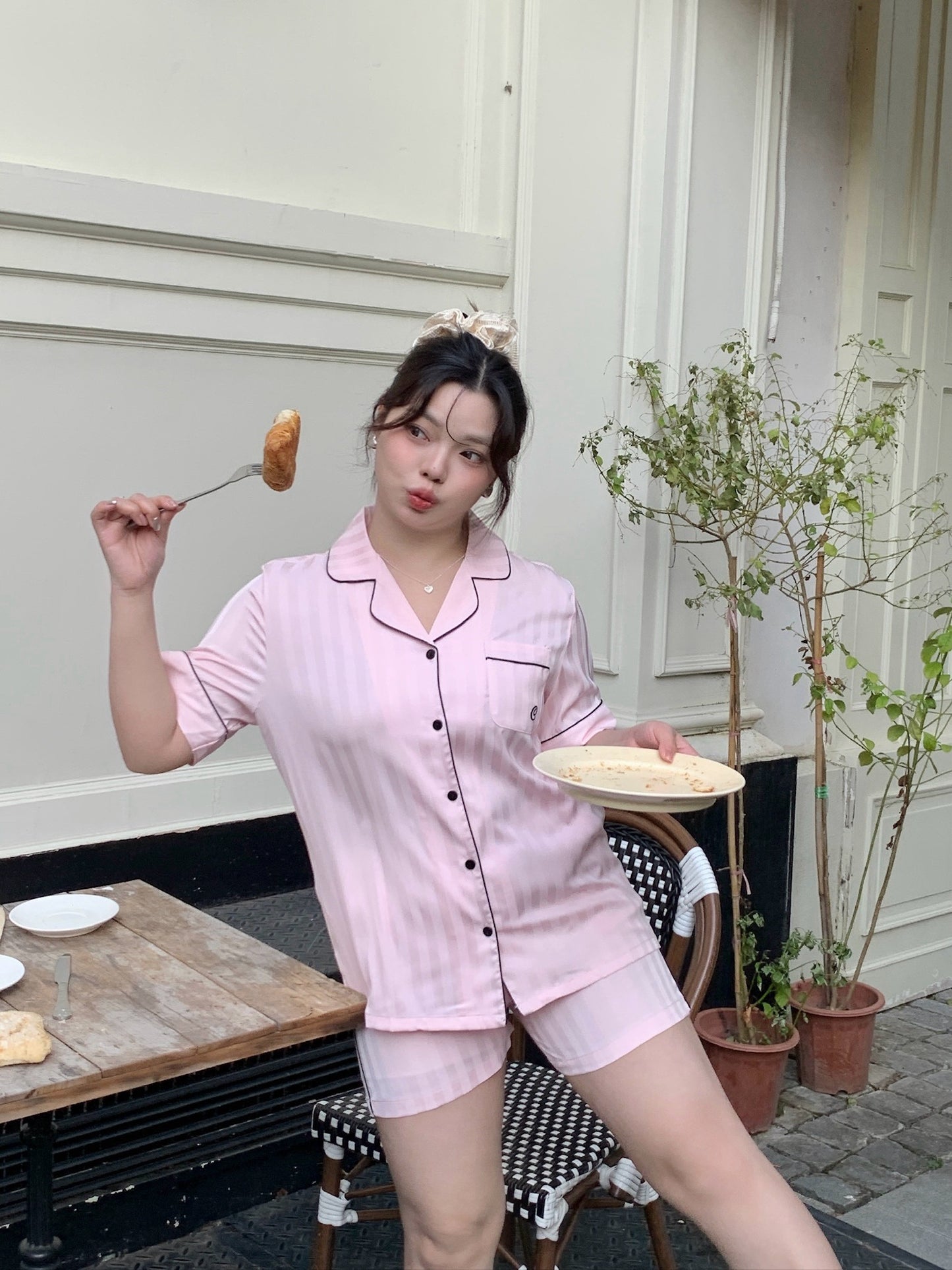 Chillday Collection : Short sleeve + short pants (Pink)