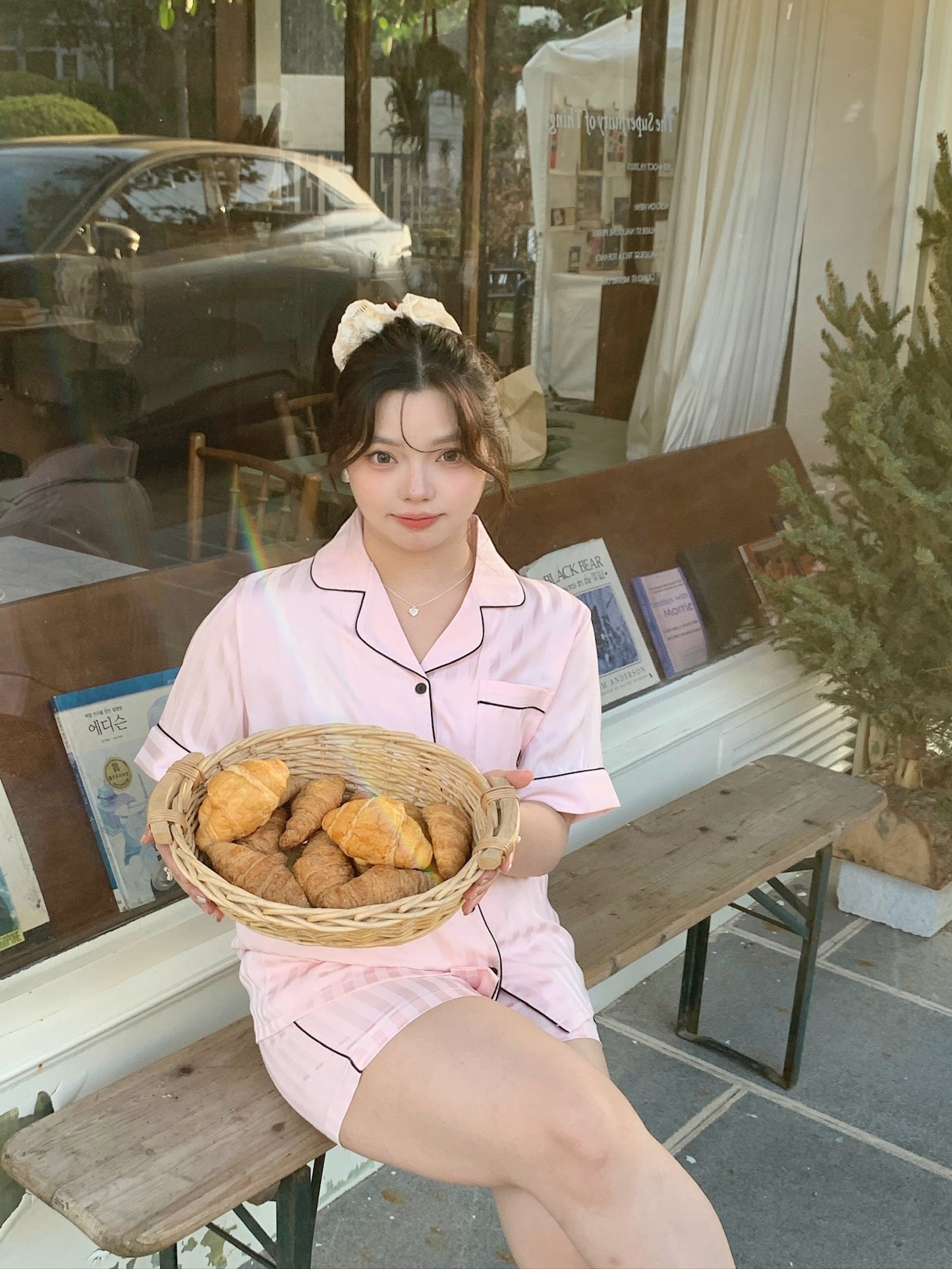 Chillday Collection : Short sleeve + short pants (Pink)