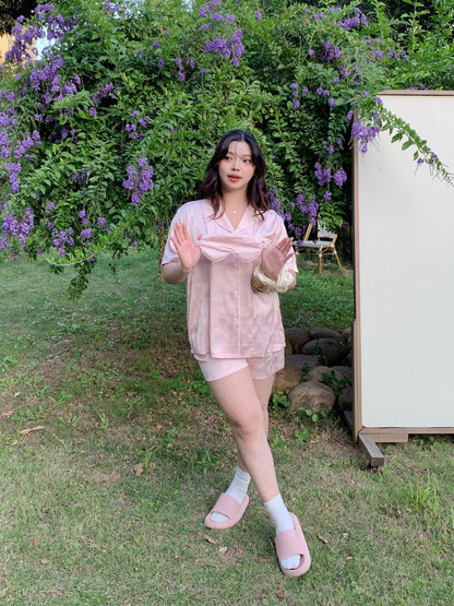 Glowie Collection : Short Sleeve with Short Pants (Bright Pink)