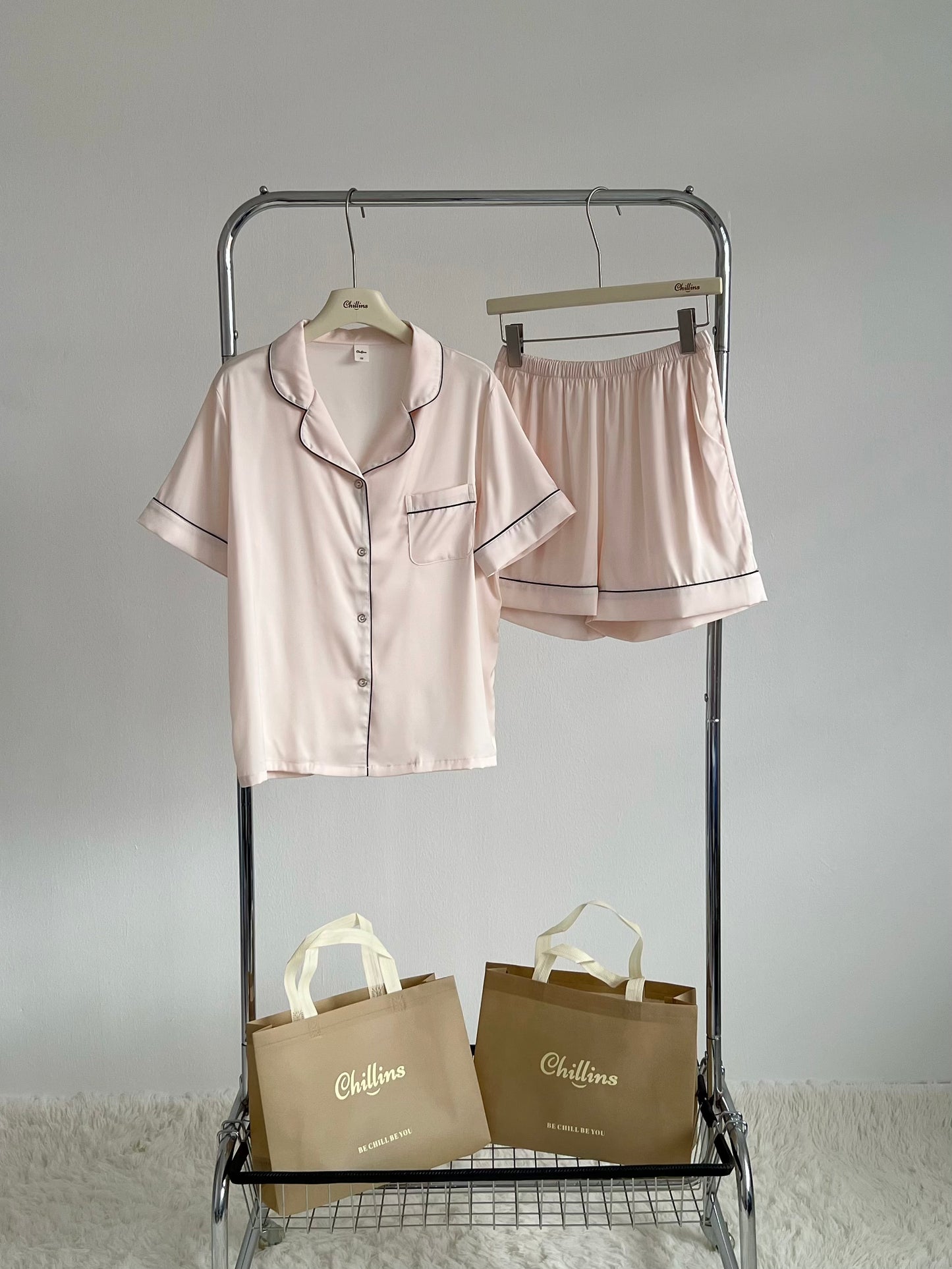 Abby Collection : Short sleeve + short pants (Cream)
