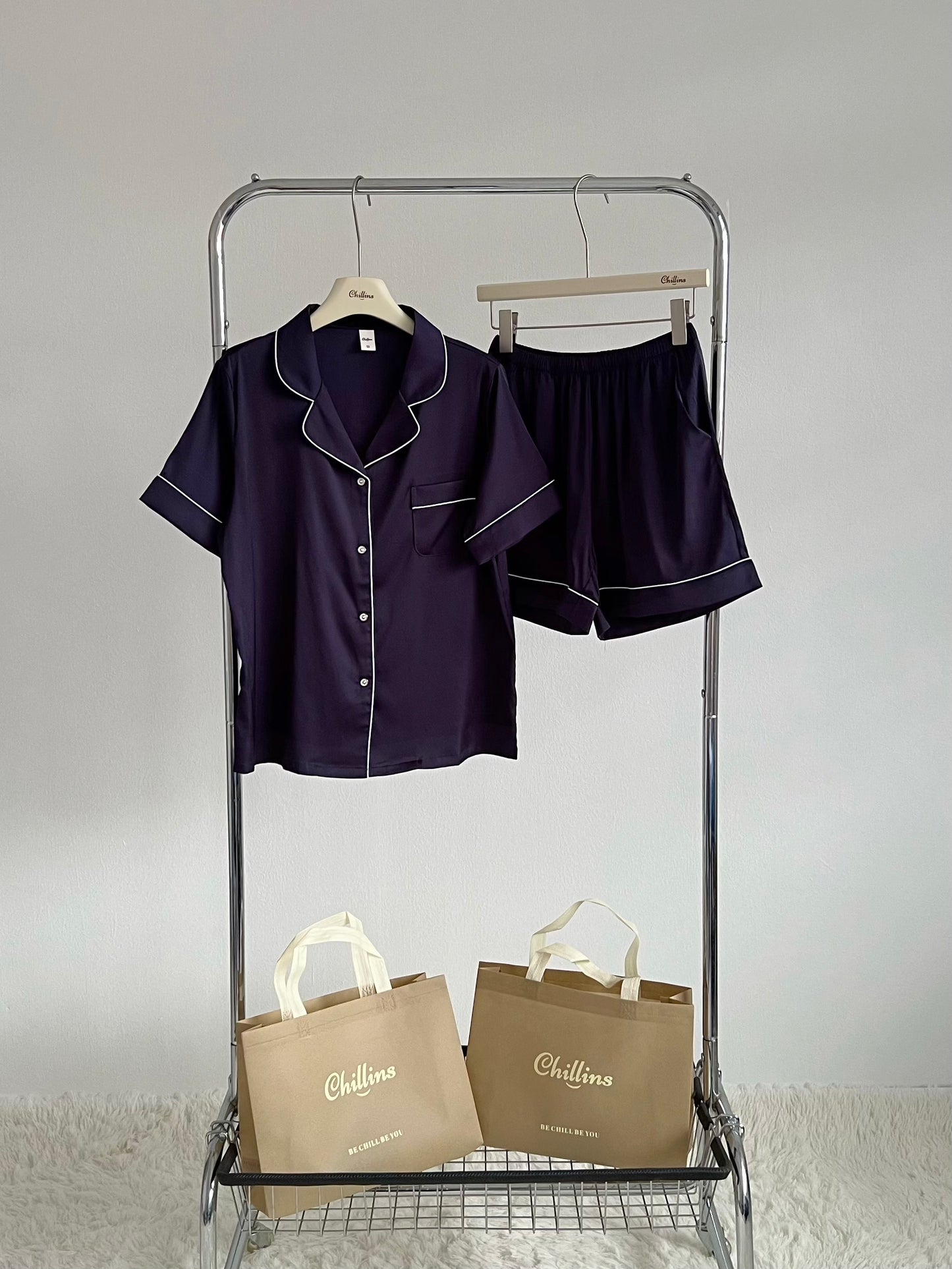 Abby Collection : Short sleeve + short pants (Navy Blue)