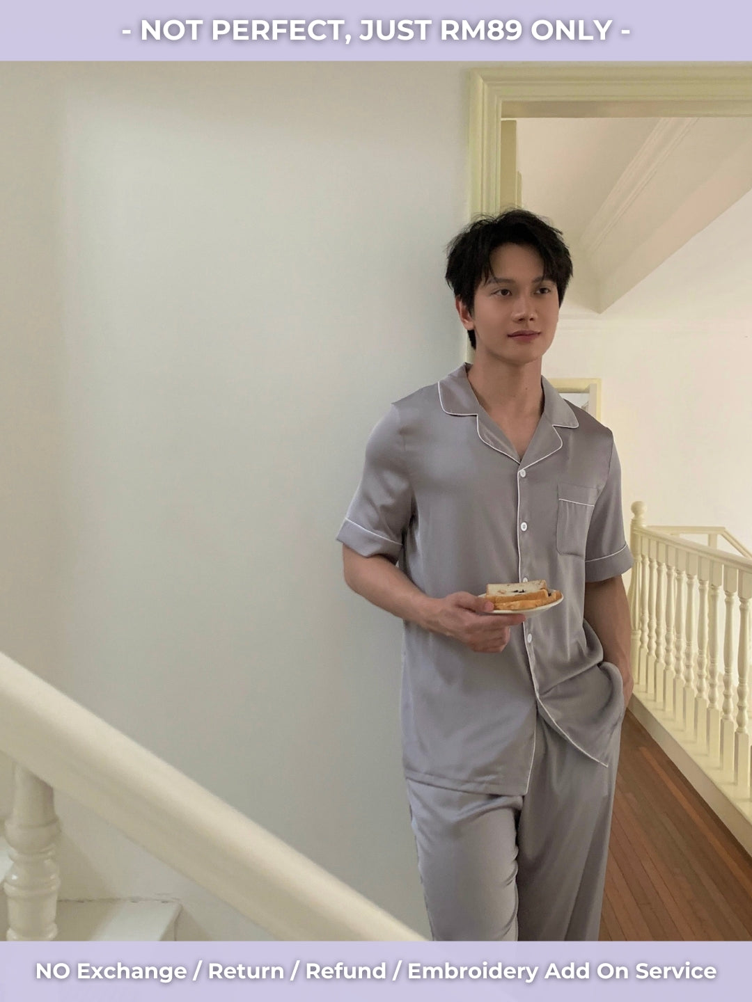 [ IMPERFECT RM89 ] Gavin (Men) Collection - Silver Grey