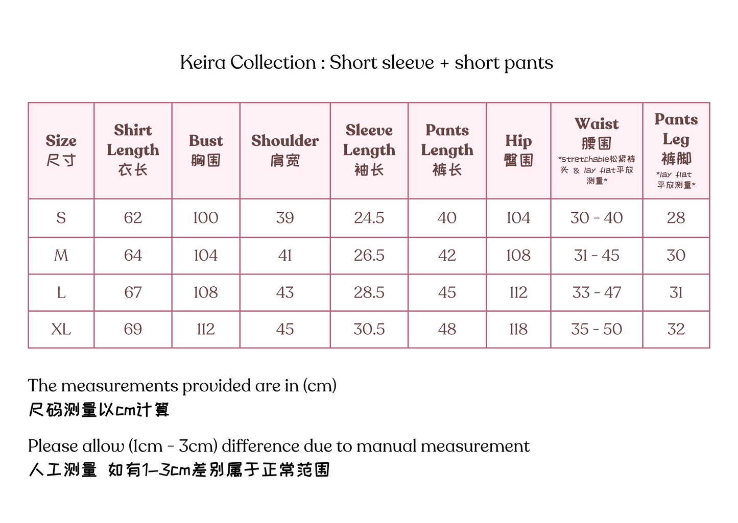 Keira Collection : Short sleeve + short pants (Ash Blue)