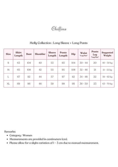 Molly Collection : Long Sleeve with Long Pants (Almond)