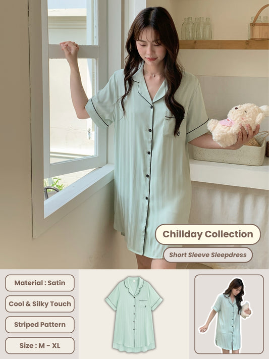 Chillday Collection : Sleep Dress Short Sleeve (Baby Green)