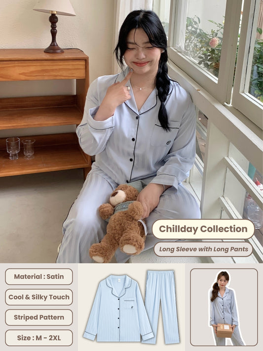 Chillday Collection : Long Sleeve with Long Pants (Baby Blue)