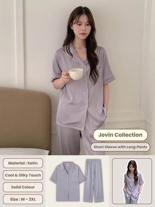 Jovin Collection : Short Sleeve with Long Pants (Soft Purple)