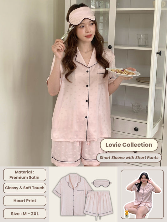 Lovie Collection : Short Sleeve with Short Pants (Blush Pink)