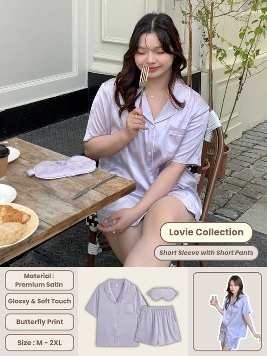 Glowie Collection : Short Sleeve with Short Pants (Bright Purple)