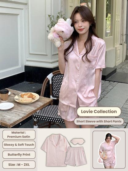 Glowie Collection : Short Sleeve with Short Pants (Bright Pink)