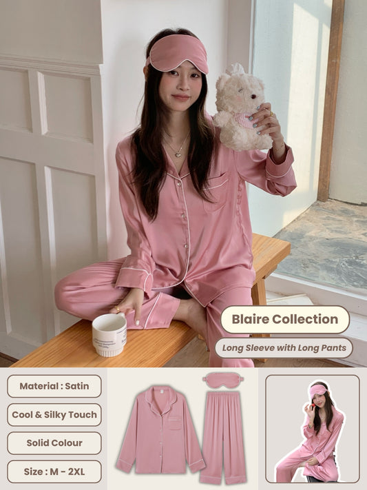 Blaire Collection : Long Sleeve with Long Pants (Baby Pink)