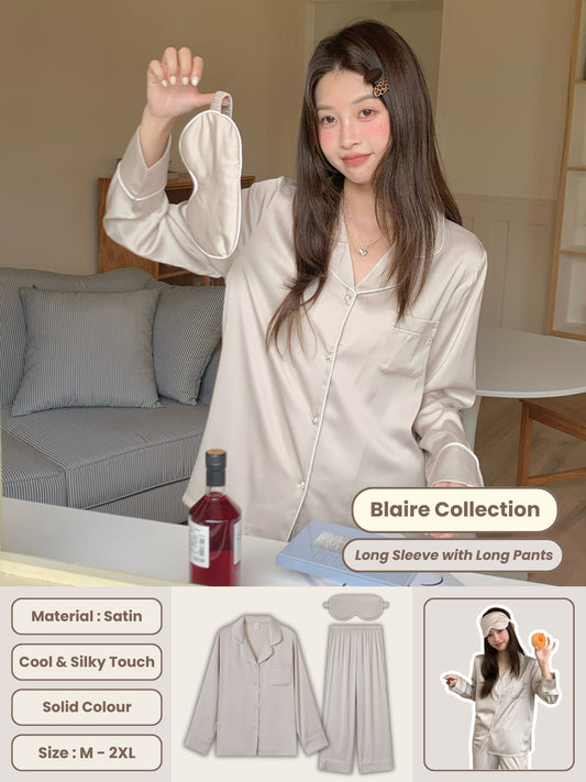 Blaire Collection : Long Sleeve with Long Pants (Beige)