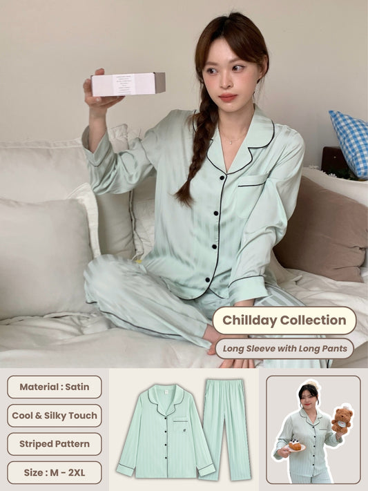 Chillday Collection : Long Sleeve with Long Pants (Baby Green)