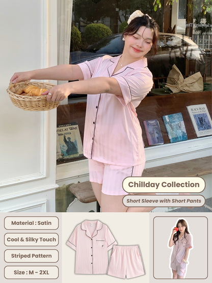 Chillday Collection : Short Sleeve with Short Pants (Pink)