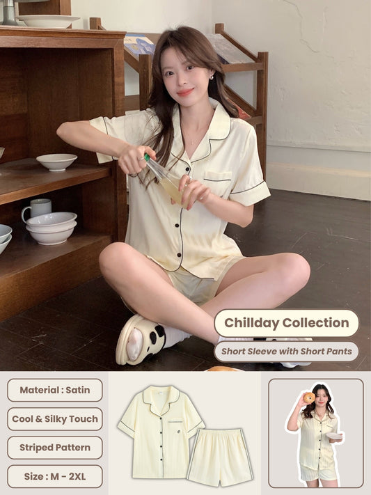 Chillday Collection : Short Sleeve with Short Pants (Baby Yellow)