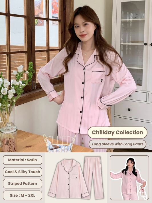 Chillday Collection : Long Sleeve with Long Pants (Pink)