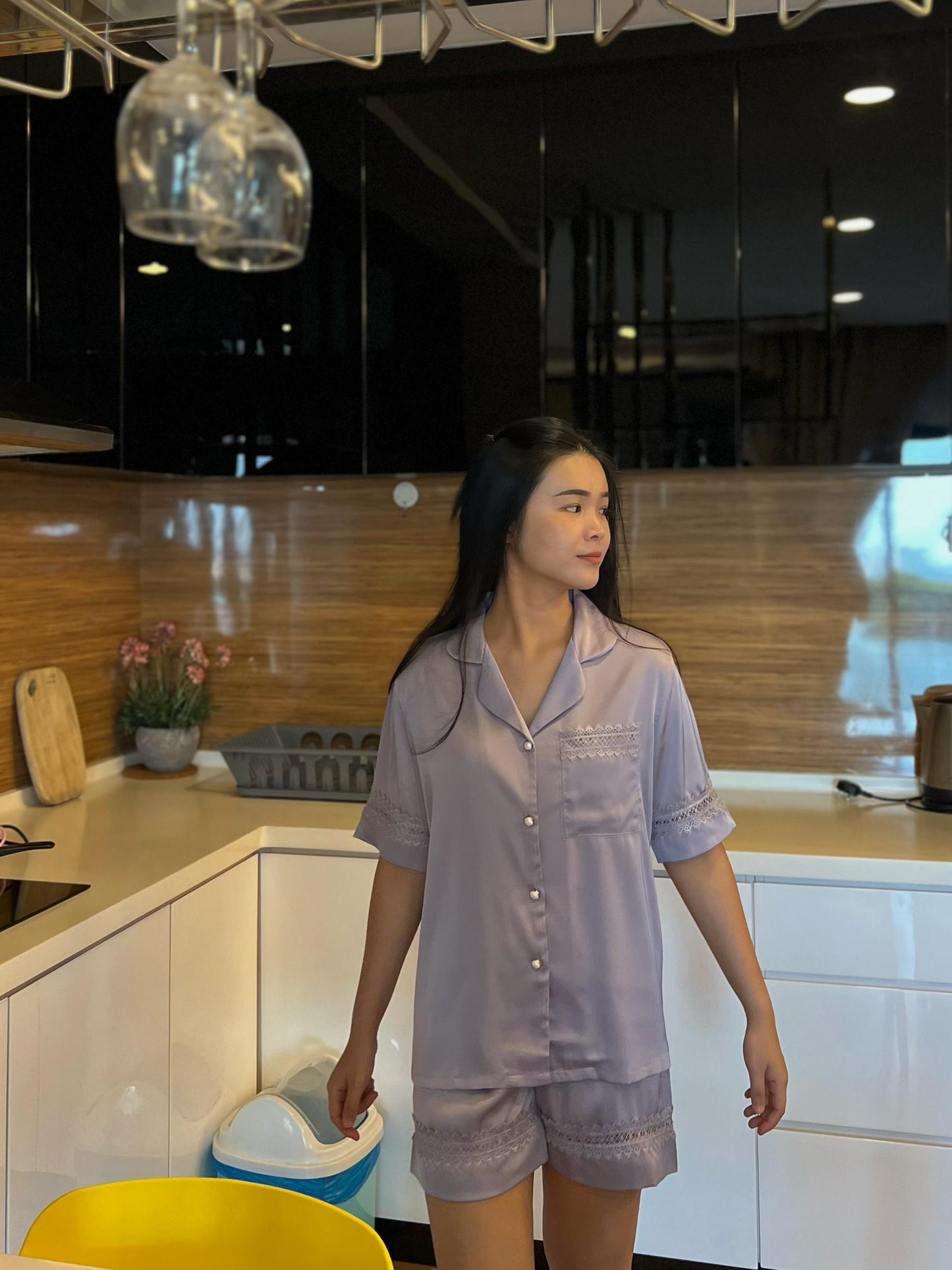 Della Collection : Short sleeve + short pants (Lilac)