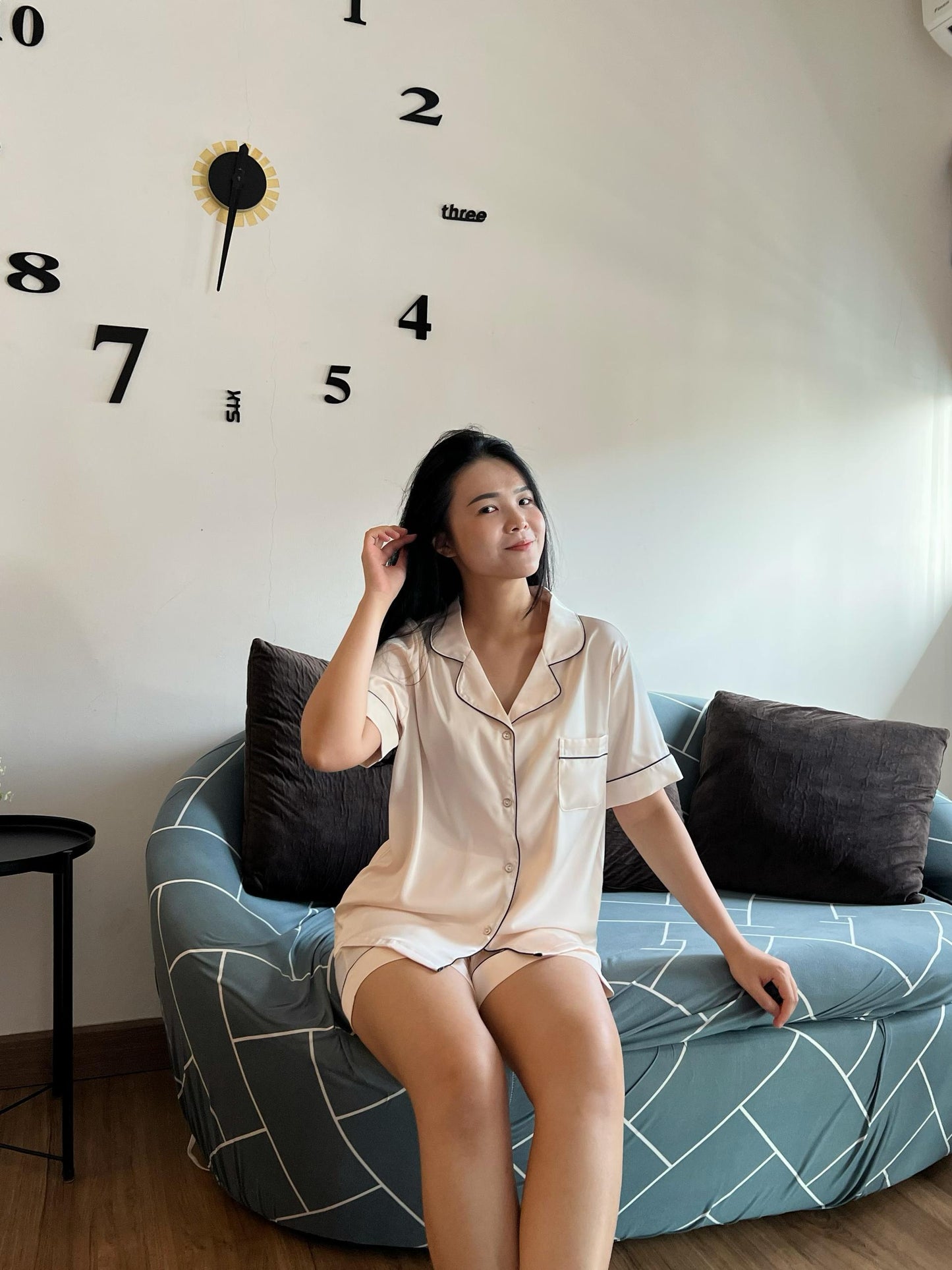 Abby Collection : Short sleeve + short pants (Cream)