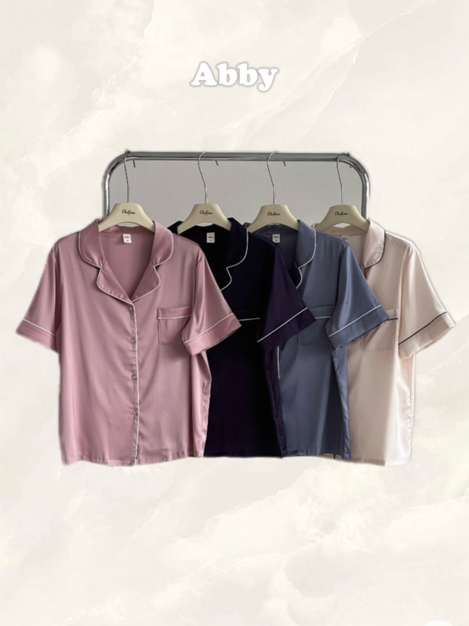 Abby Collection : Short sleeve + short pants (Dust Pink)