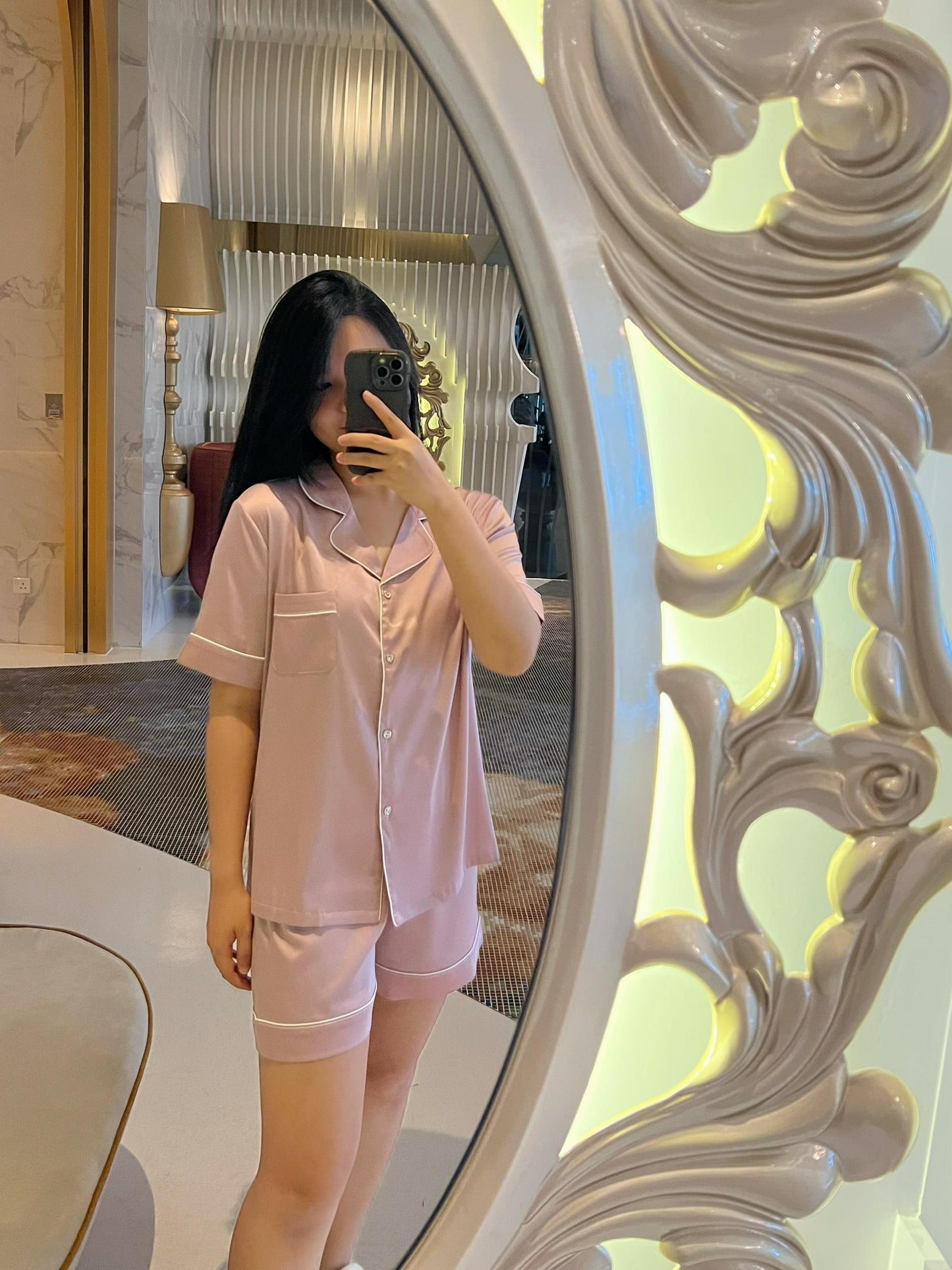 Abby Collection : Short sleeve + short pants (Dust Pink)