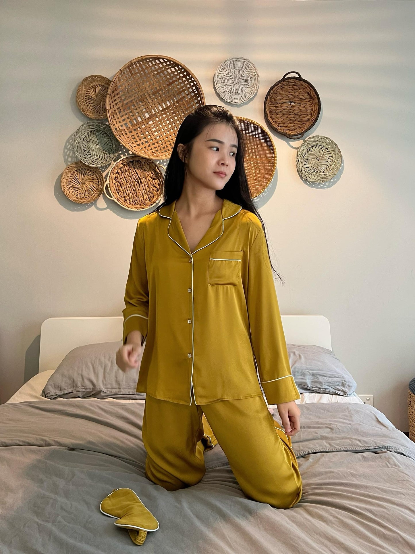 Blaire Collection : Long sleeve + long pants (Mustard Yellow)