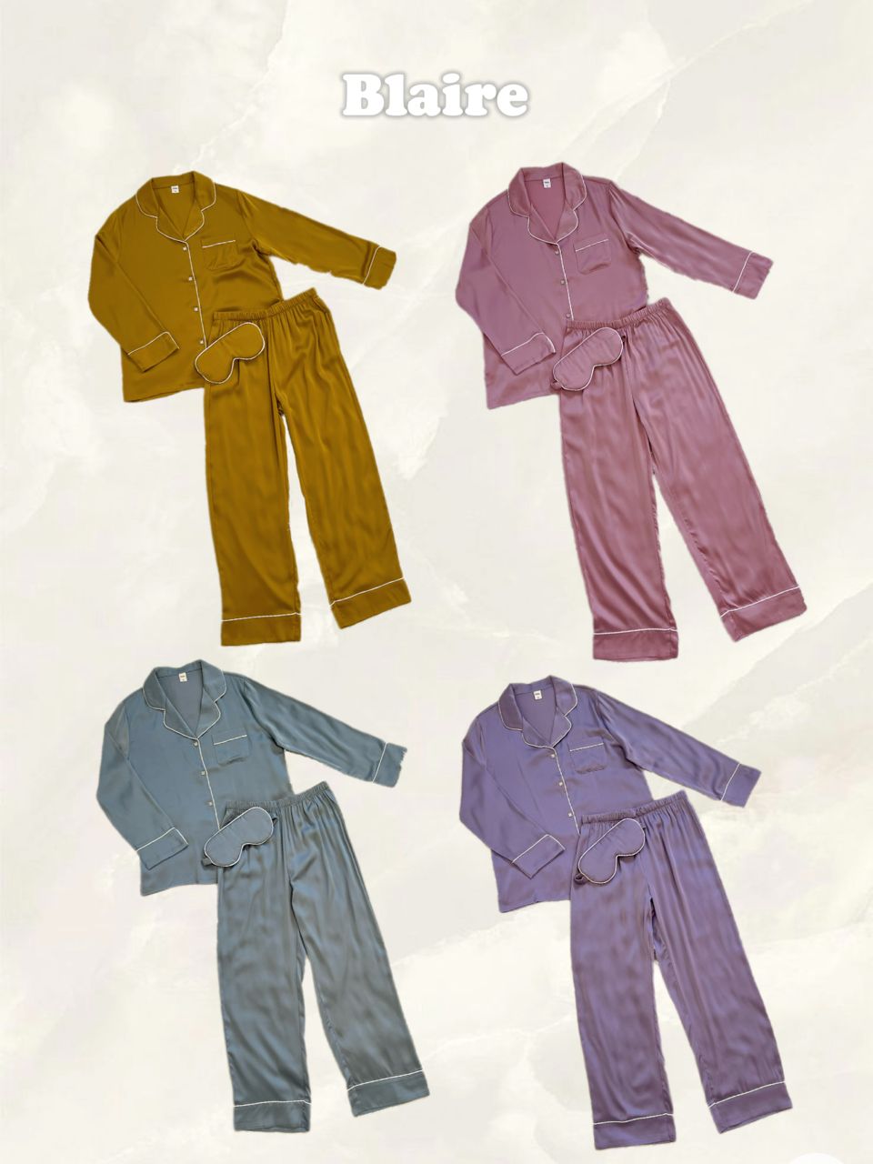 Blaire Collection : Long sleeve + long pants (Baby Pink)
