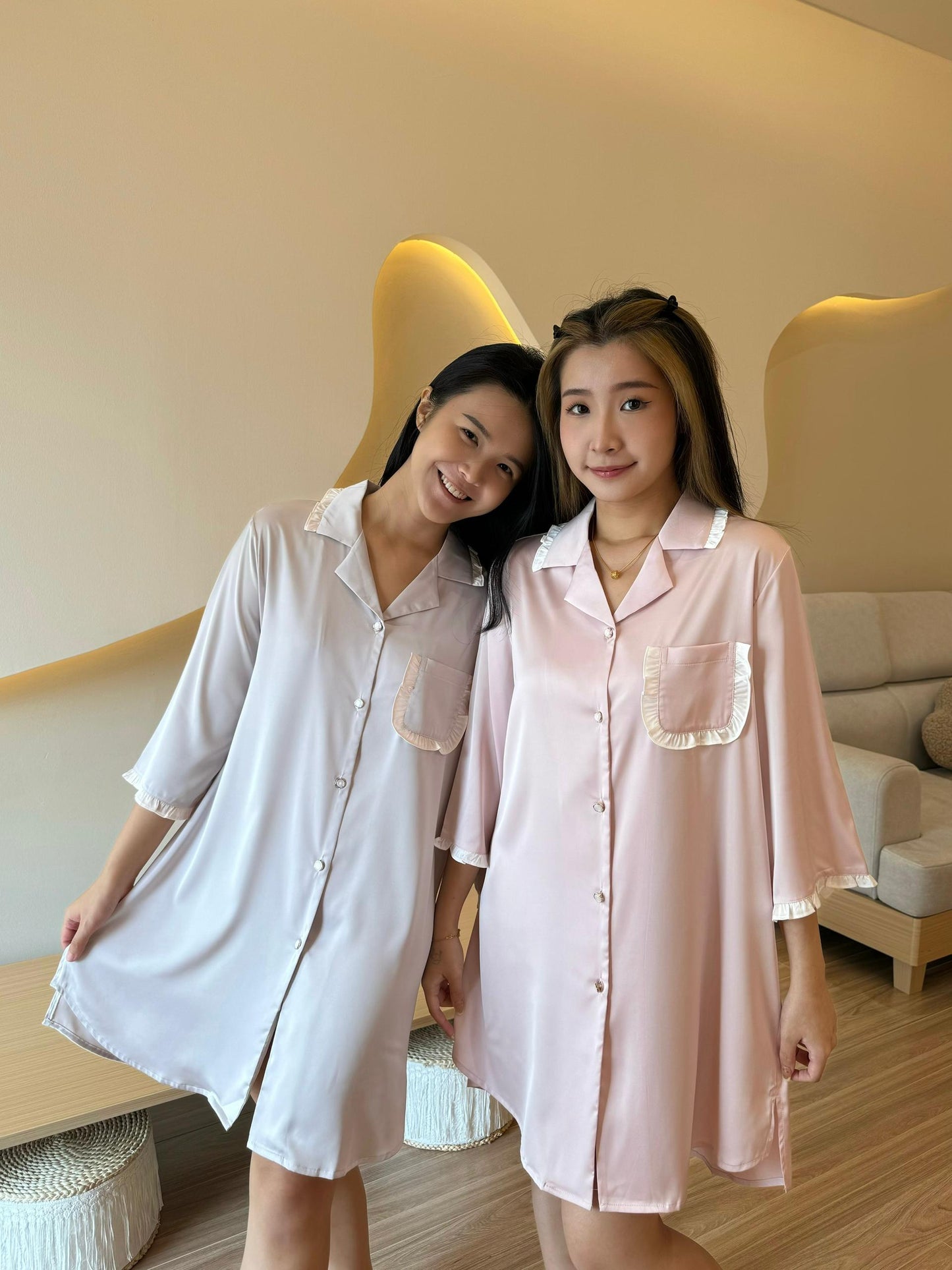 Faye Collection : Sleep Dress 3/4 sleeve (Yam)
