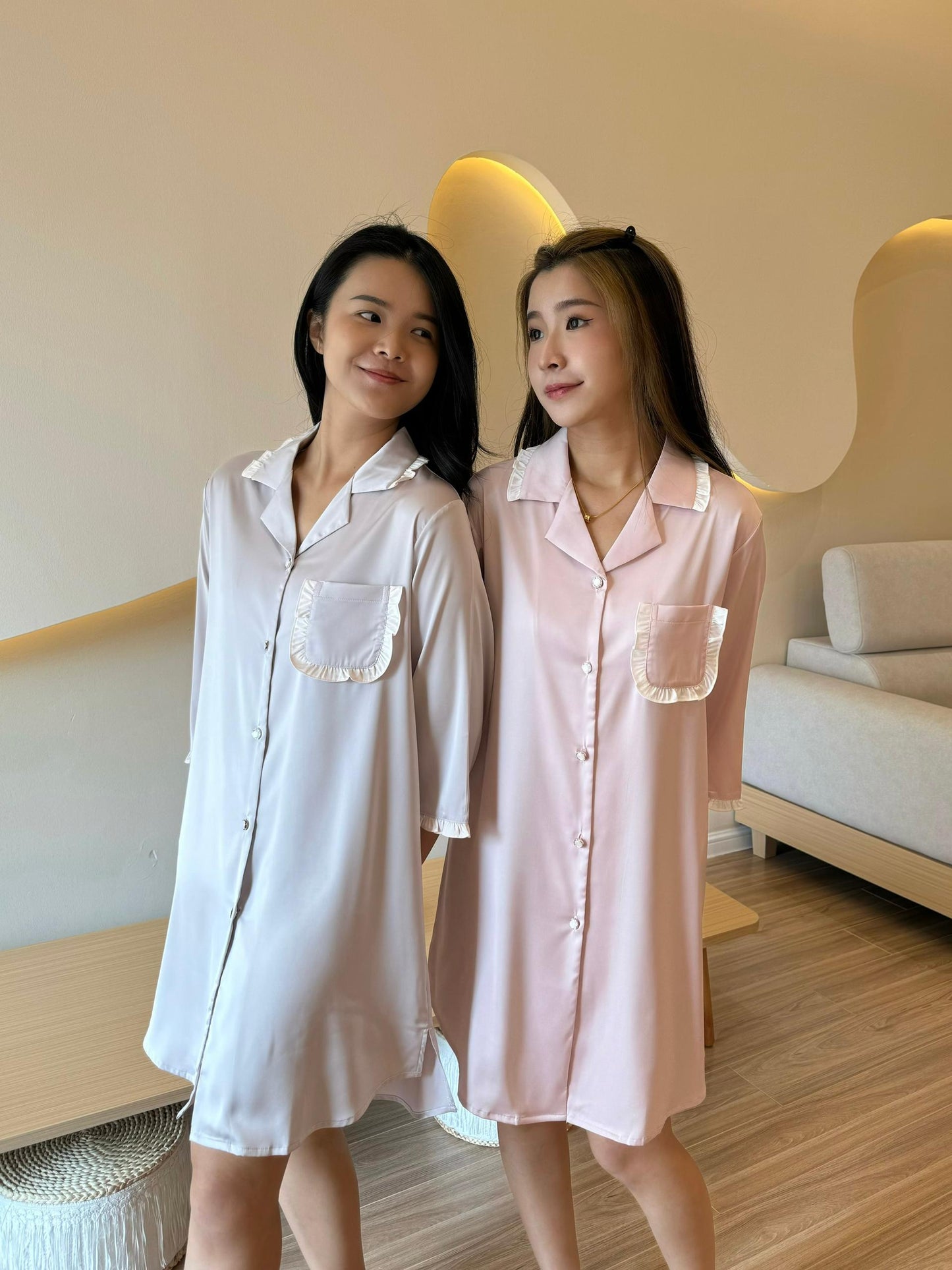 Faye Collection : Sleep Dress 3/4 sleeve (Pink)