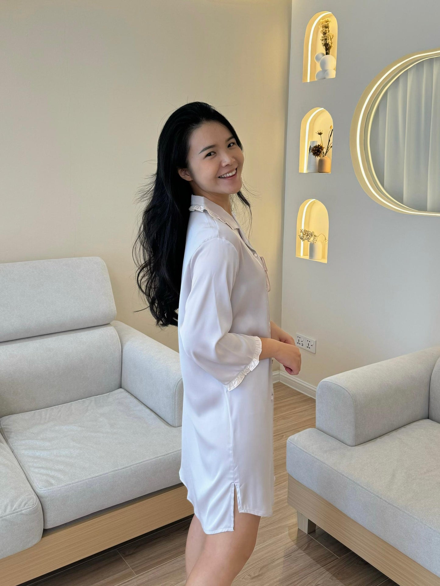 Faye Collection : Sleep Dress 3/4 sleeve (Yam)