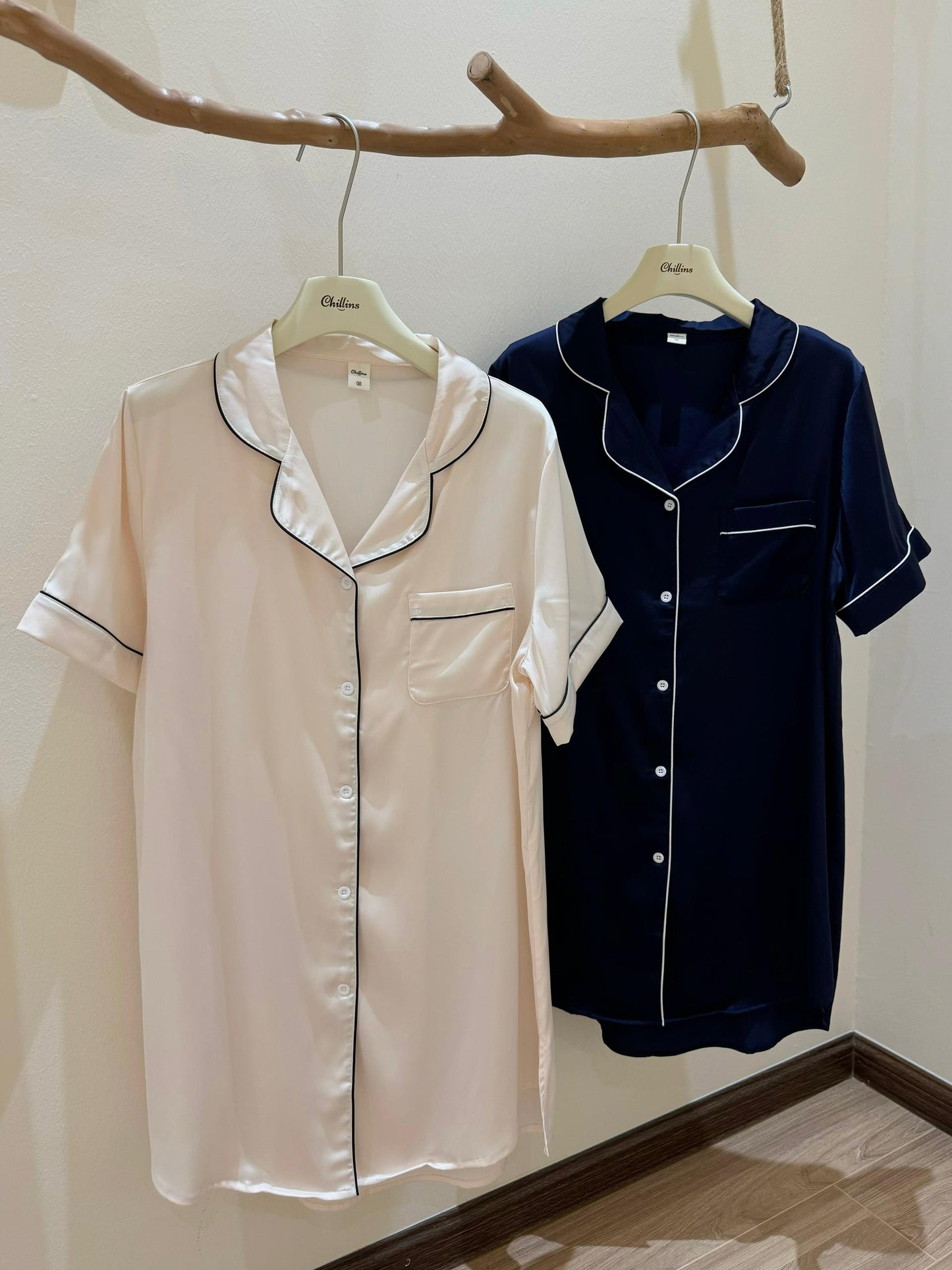 Hailey Collection : Sleep Dress Short sleeve (Cream)