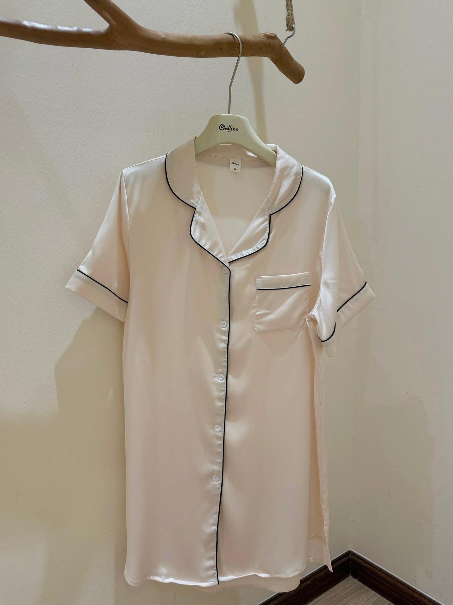 Hailey Collection : Sleep Dress Short sleeve (Cream)