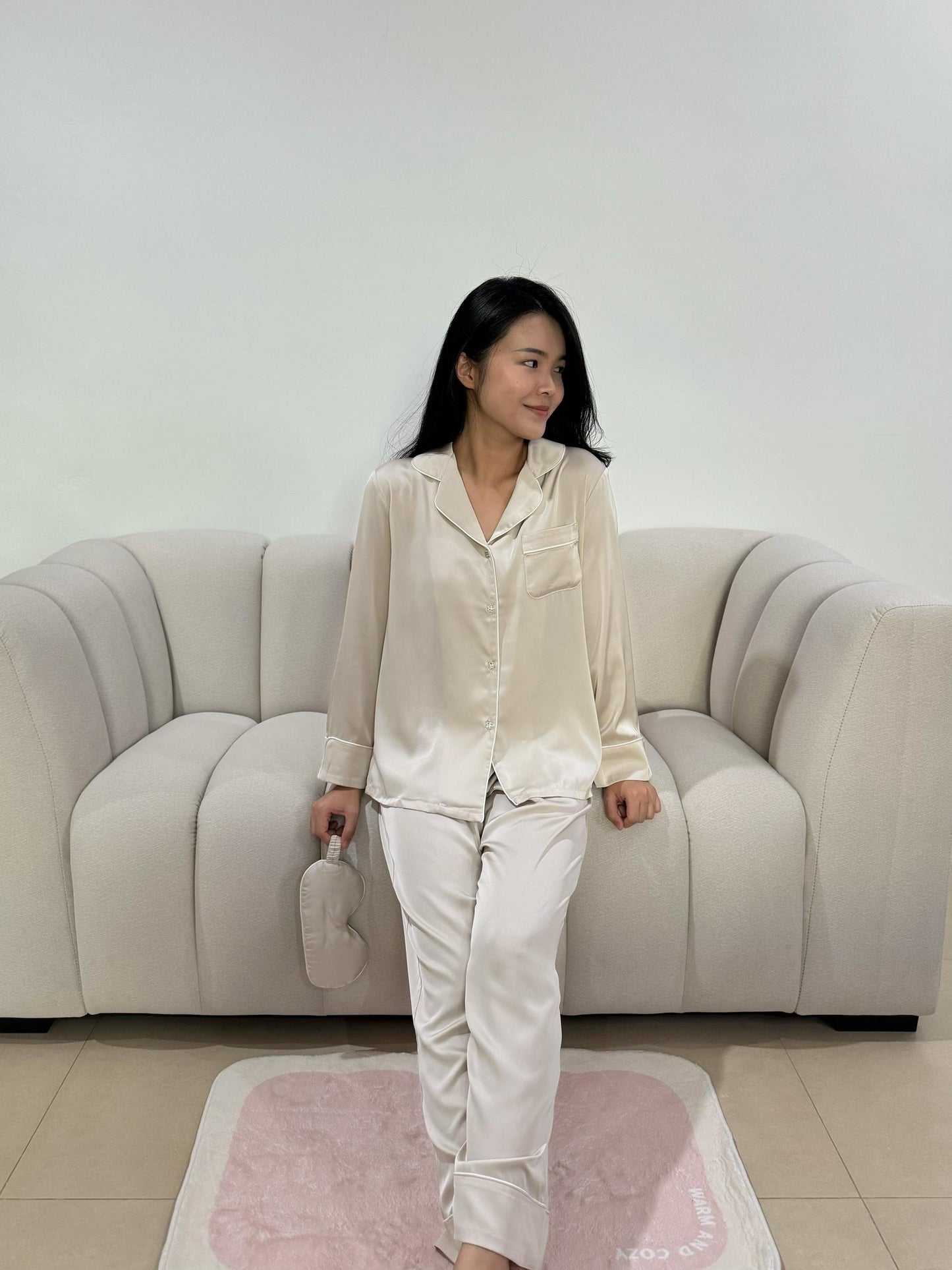Blaire Collection : Long sleeve + long pants (Beige) *NEW COLOUR*