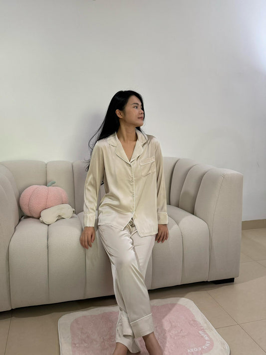 Blaire Collection : Long sleeve + long pants (Beige) *NEW COLOUR*