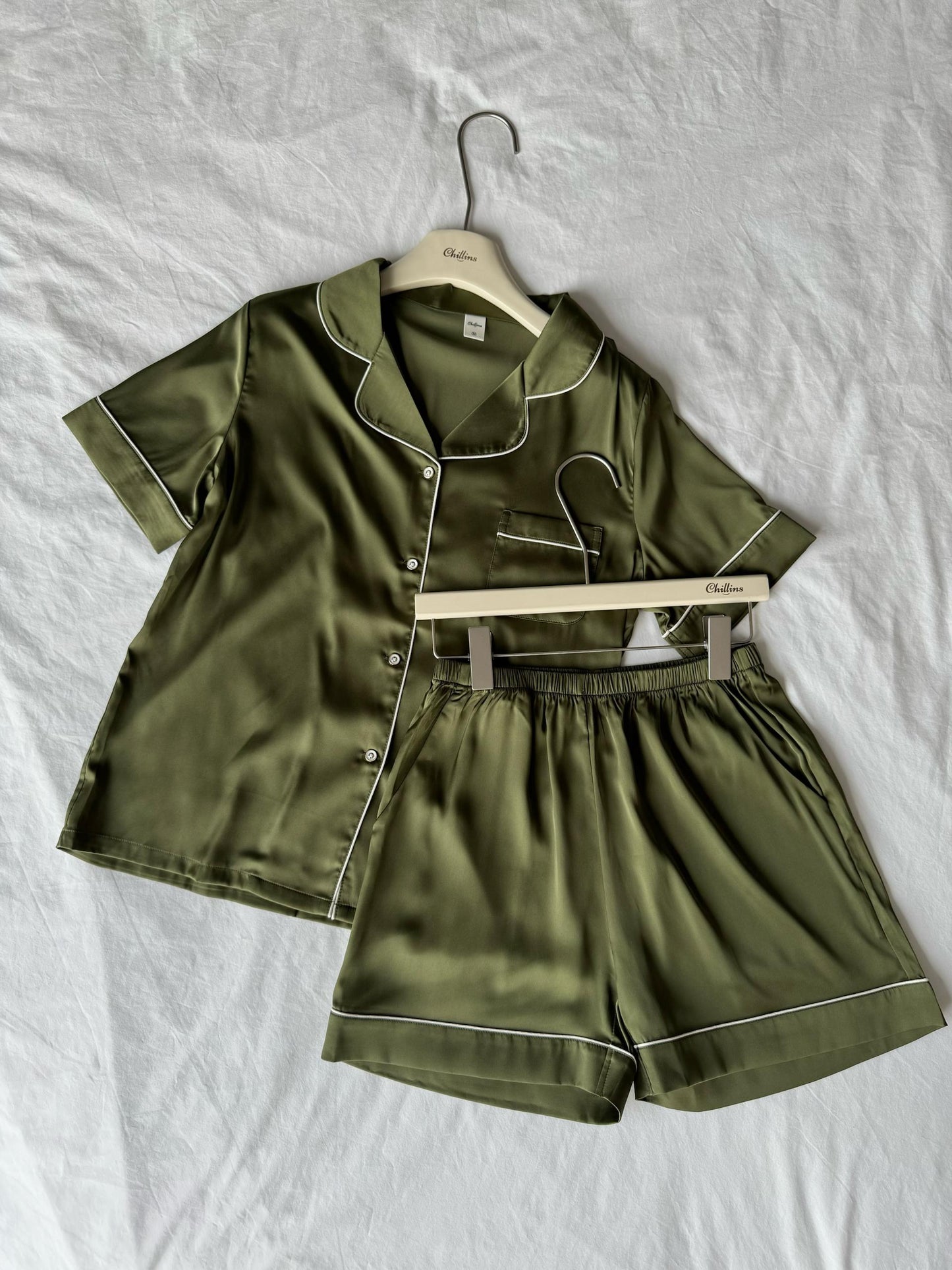 Abby Collection : Short sleeve + short pants (Army Green *LIMITED*)