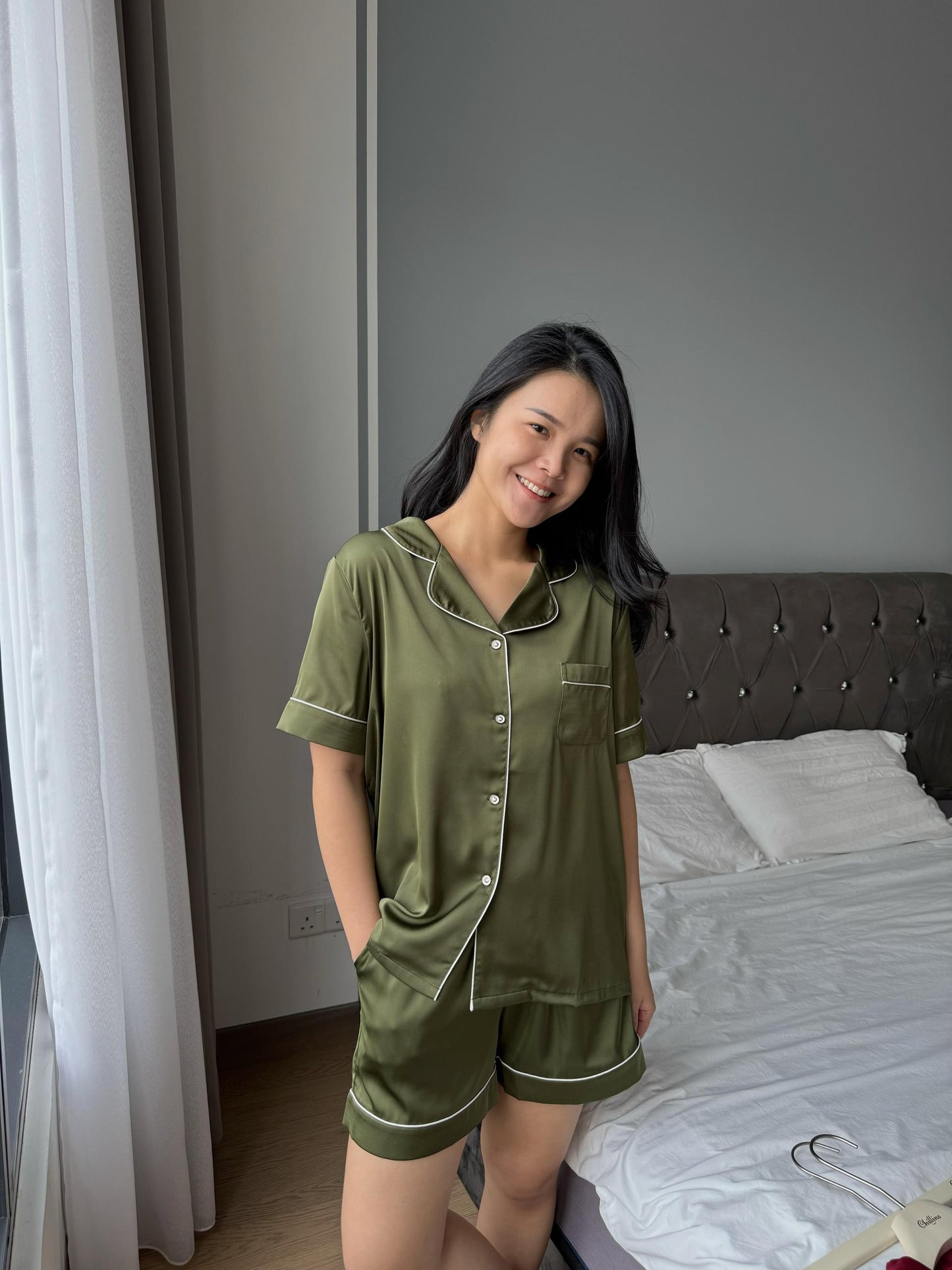 Abby Collection : Short sleeve + short pants (Army Green *LIMITED*)