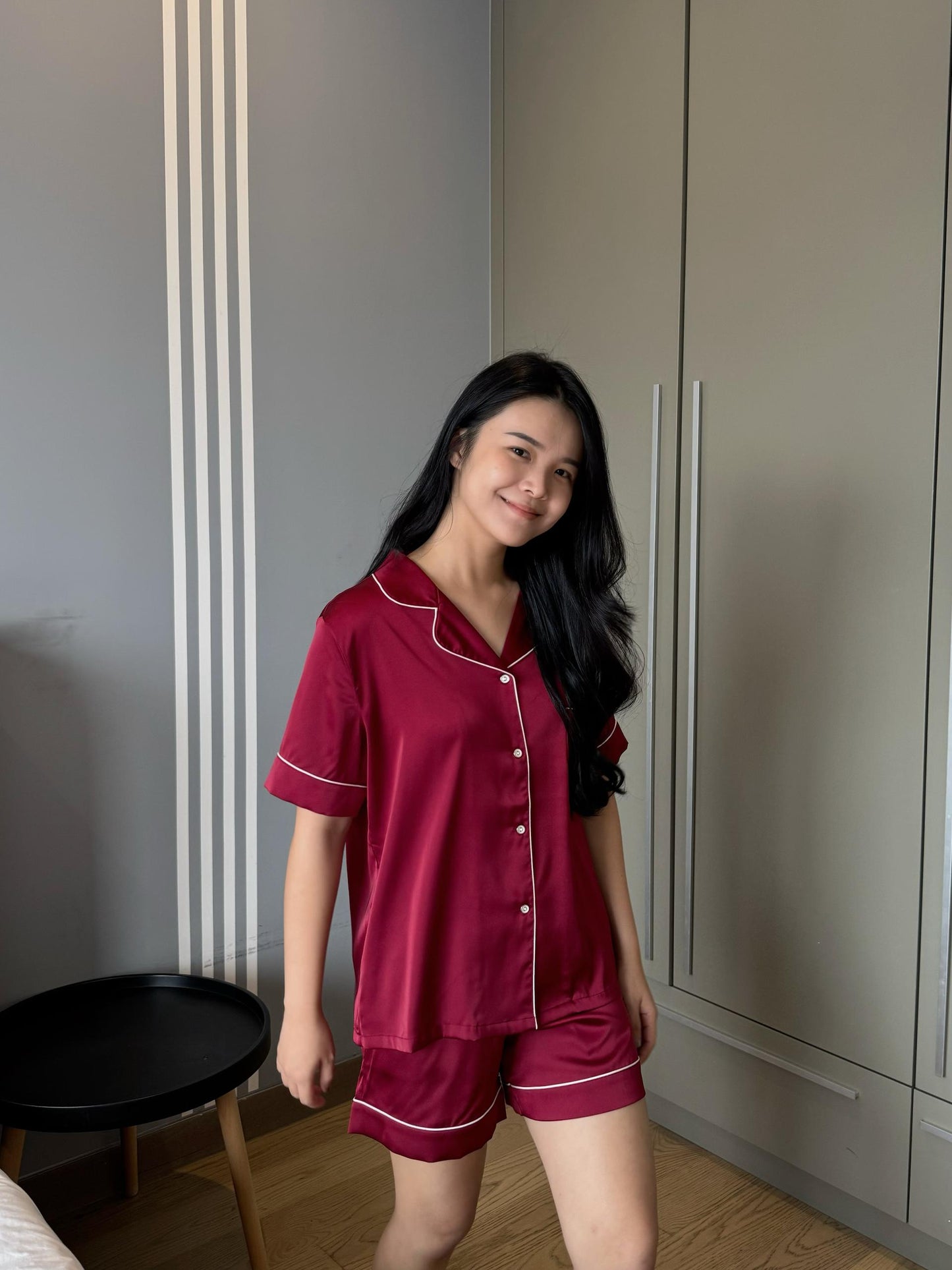 Abby Collection : Short sleeve + short pants (Maroon *LIMITED*)