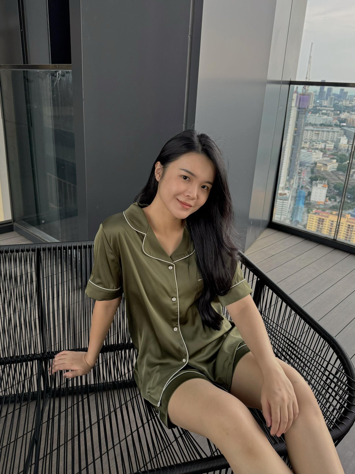 Abby Collection : Short sleeve + short pants (Army Green *LIMITED*)