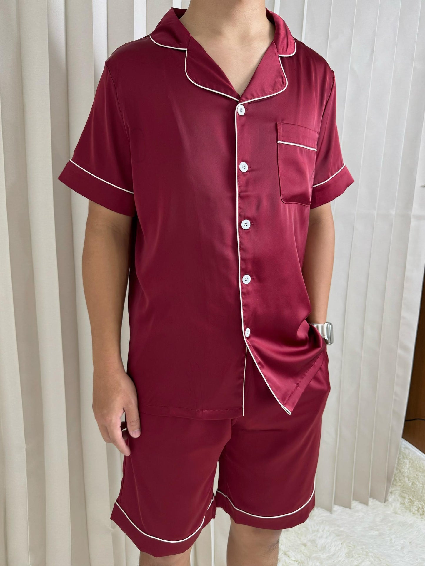 Eddie Collection : Short sleeve + short pants (Maroon *LIMITED*)