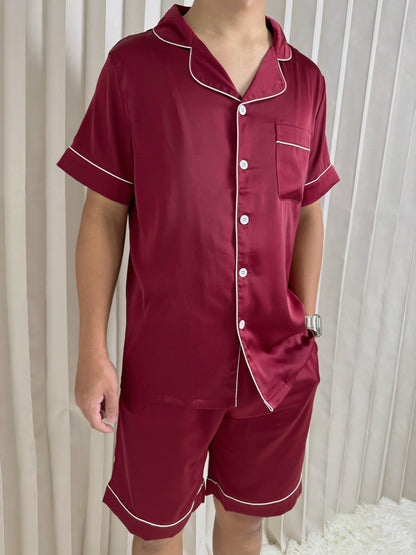 Eddie Collection : Short Sleeve with Short Pants (Maroon *LIMITED*)