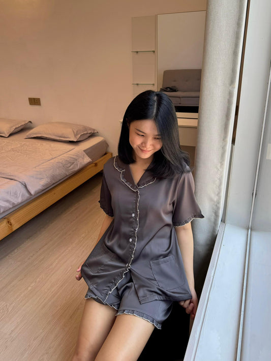 Nicky Collection : Short sleeve + short pants (Charcoal Grey)