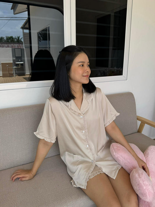 Nicky Collection : Short sleeve + short pants (Beige)