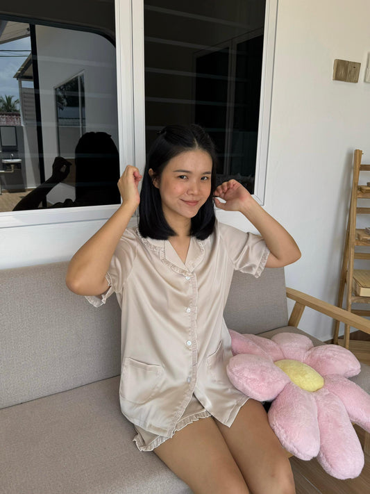 Nicky Collection : Short sleeve + short pants (Beige)