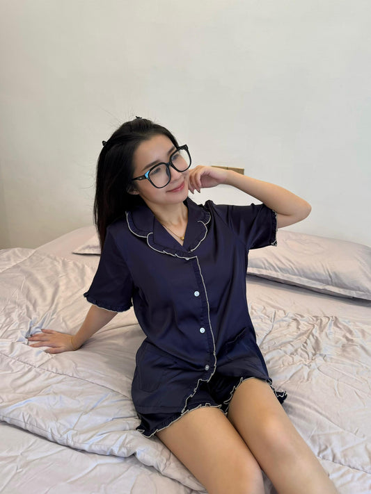Nicky Collection : Short sleeve + short pants (Navy Blue)