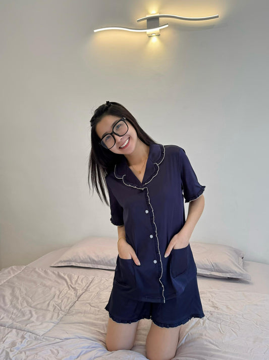 Nicky Collection : Short sleeve + short pants (Navy Blue)