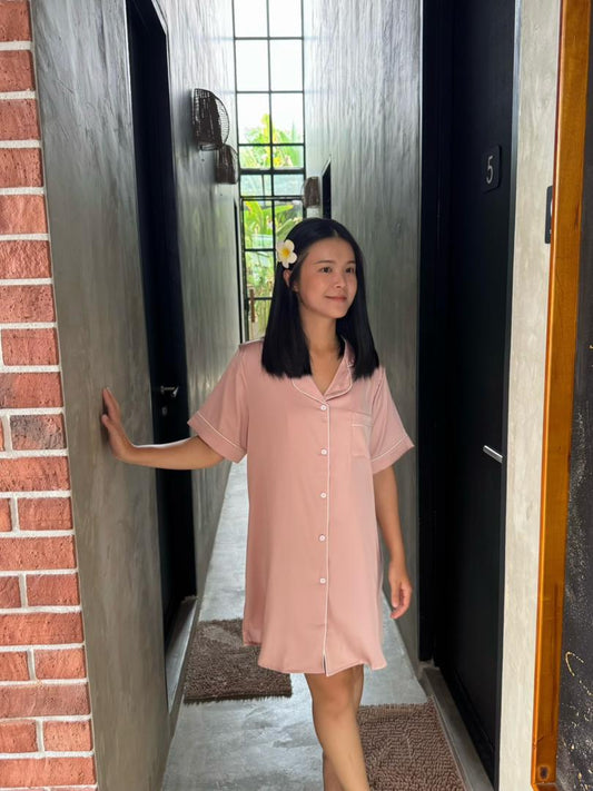 Hailey Collection : Sleep Dress Short sleeve (Rose Pink *NEW*)