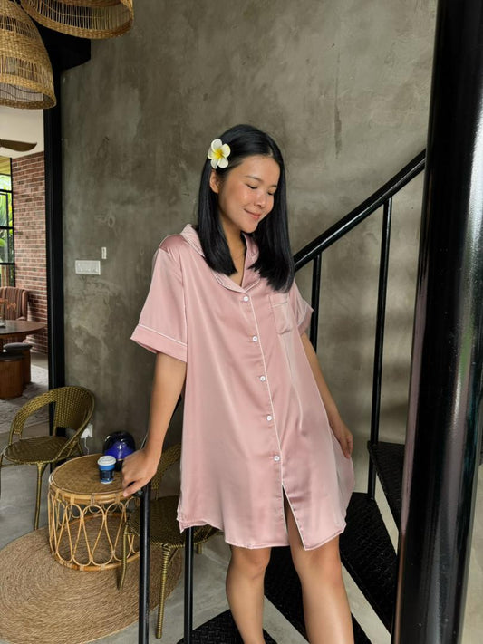 Hailey Collection : Sleep Dress Short sleeve (Rose Pink *NEW*)